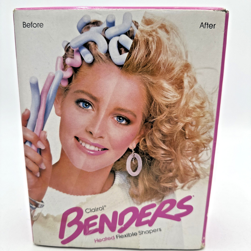New 1985 Vintage Clairol Benders Hot Rollers Heated Flexible Curlers